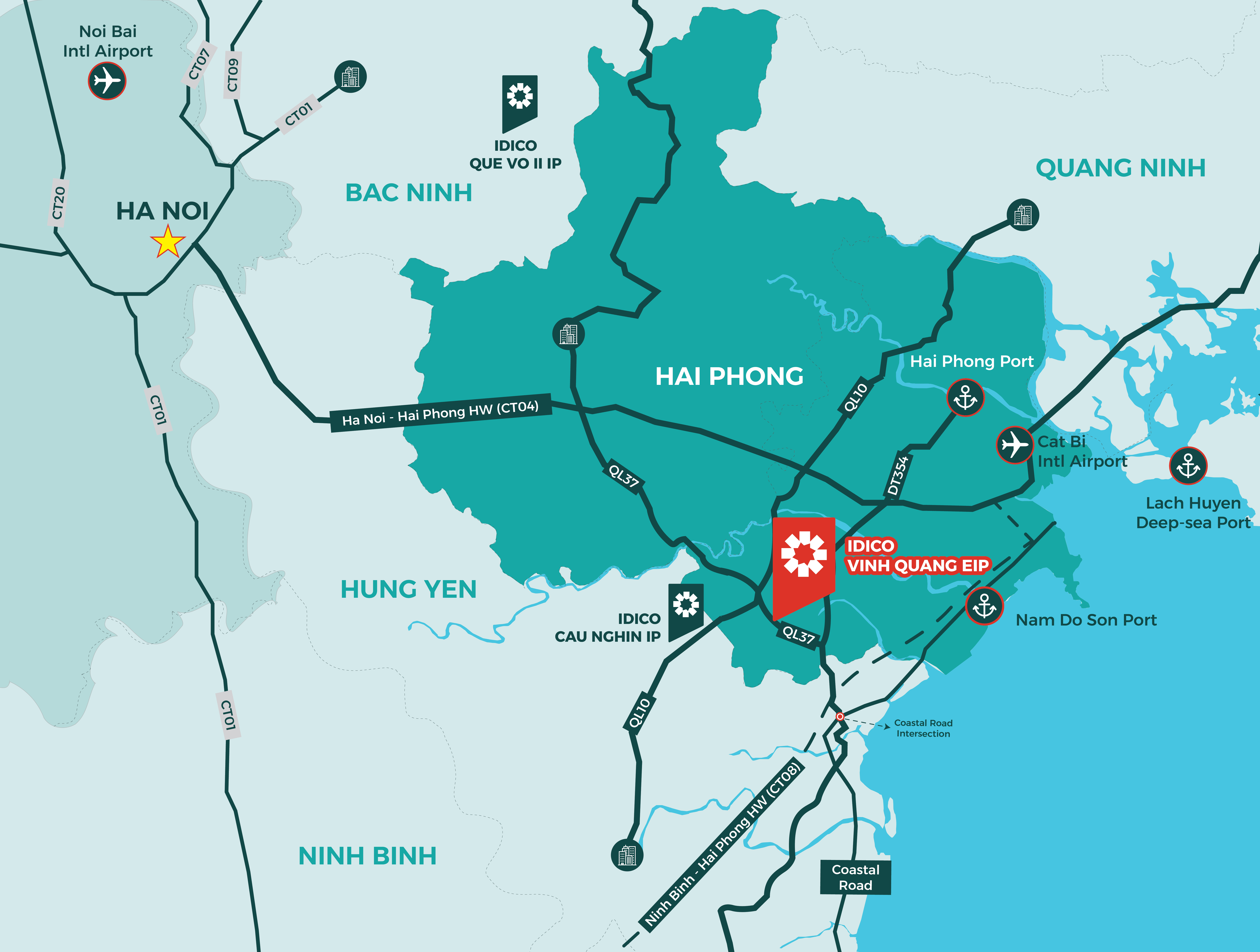 ĐƯỜNG VEN BIỂN VÀ CAO TỐC MỚI: HAI HÀNH LANG GIAO THÔNG CỦNG CỐ LỢI THẾ KẾT NỐI CỦA KCN IDICO VINH QUANG 